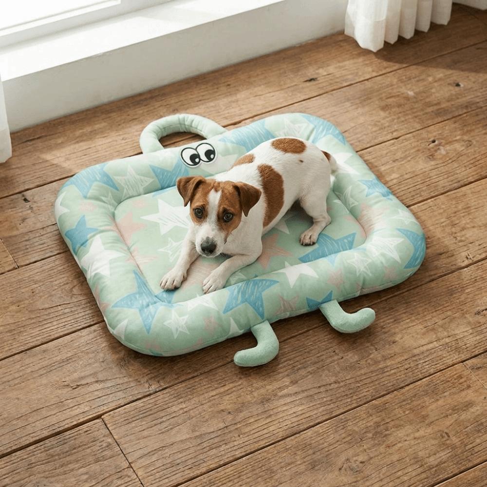 Cartoon Summer Dog Bed Nonslip Pet Cooling Nest Cute Ice Silk Cushion Pet Sleeping