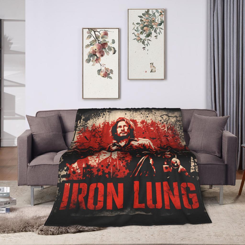 Soft Warm BlanketKids Picnic Horror Game Iron Lung Throw Blanket Flannel Bedspread For Living Room Novelty Sofa Bed Cover