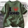 I Love Domo Kun Gesicht TShirt Cartoon Funny Graphic T Shirts Cotton Short Sleeve Tee Shirt Women Oversize Basic Tops Tee