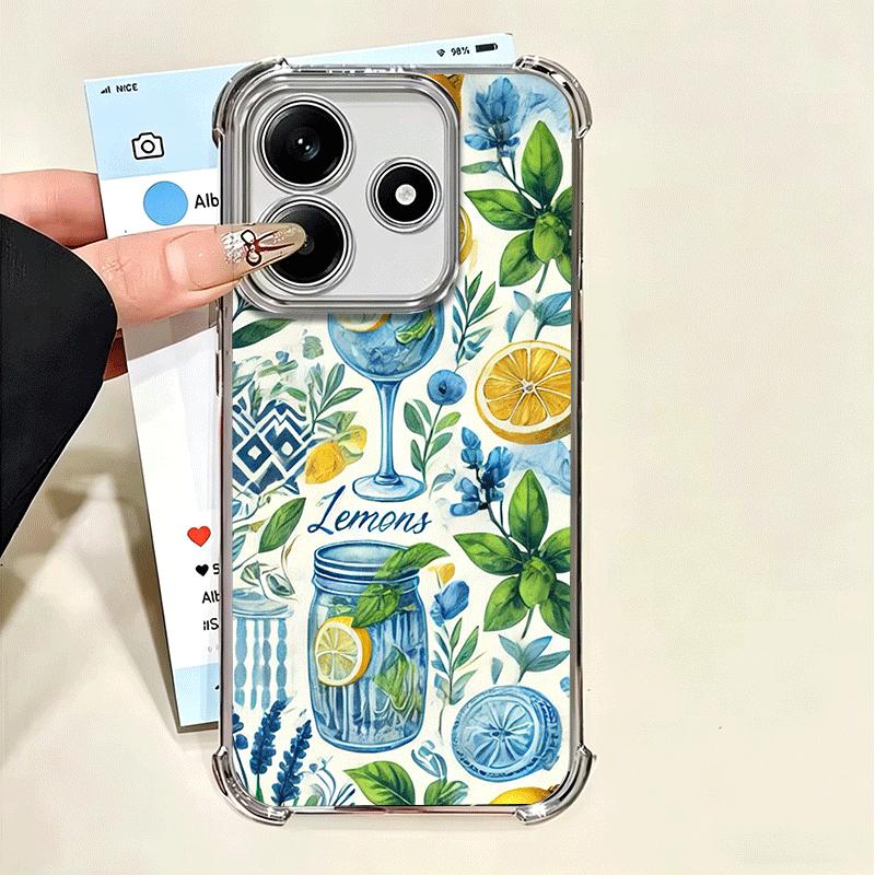 Summer Fruits Lemon Soft Phone Case For Xiaomi Poco X7 X8 Pro Max X6 X5 X3 F8 Ultra F7 M8 M7 M5S Redmi 15C 15A 15 14C 13C 12C 13