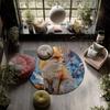 Ice Fox,Round Area Rug,Carpet Rug for Living Room Bedroom Sofa Playroom Decor,Non-slip Floor Mat