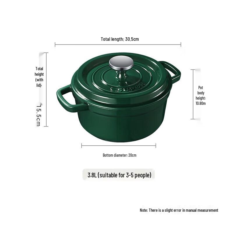 SUPOR 24cm 3.8L Enamel Cast Iron Soup Pot 24cm