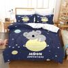Cartoon Koala Duvet Cover King Queen Lovely Animal Bedding Set For Kids Teens Adults Wildlife Quilt Cover With Pillowcase 2/3PCS
