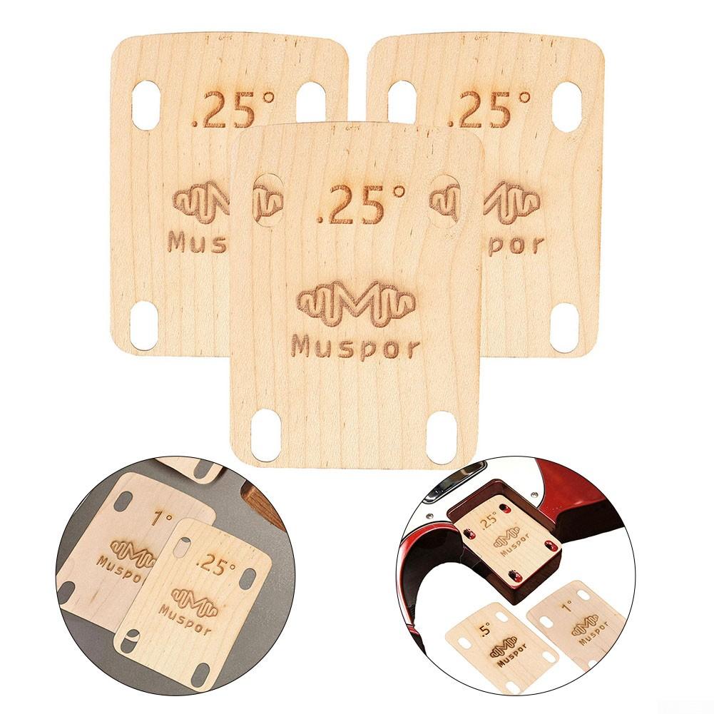 

3 PCS Neck Shims 40g Maple 0.25 Degree 2-3/16\ X 3\