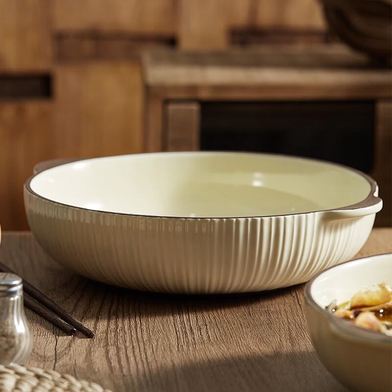 ME Ceramic Double-Handle Serving Bowl 12 inch