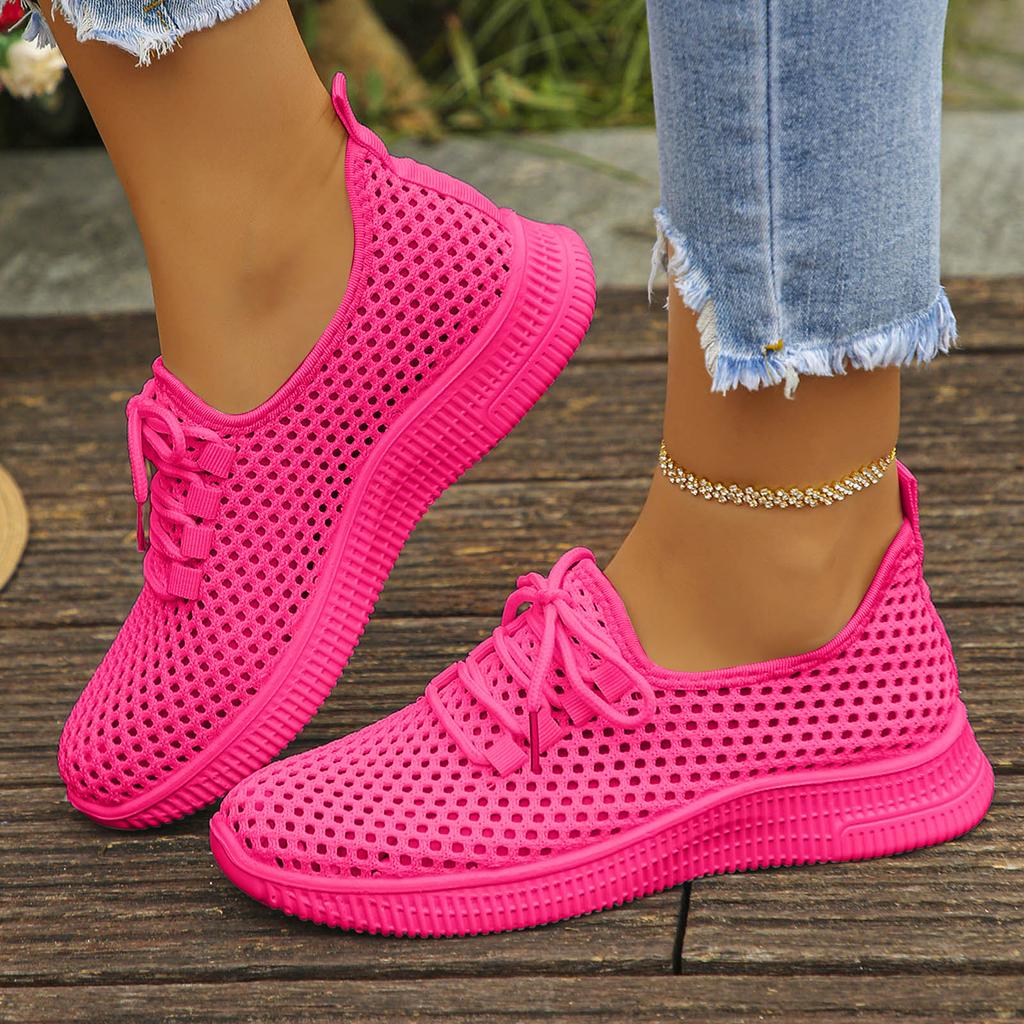 Women's Mesh Lace Up Lightweight Running Shoes Stylish Casual Soft Soled And Outdoor Sports Shoes Women's Sneaker Boots