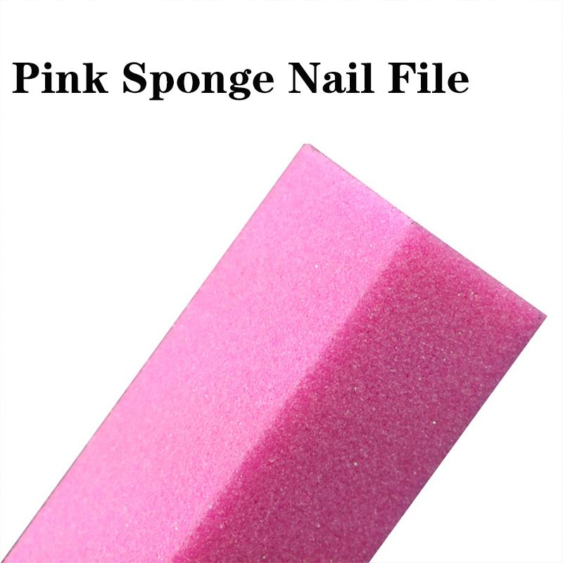Růžový Blok Broušení Pilníky Pedikúra Manikúra Péče Houbička Nail Art Buffer Broušení Leštění Bez Poškození Nail Art Nástroje