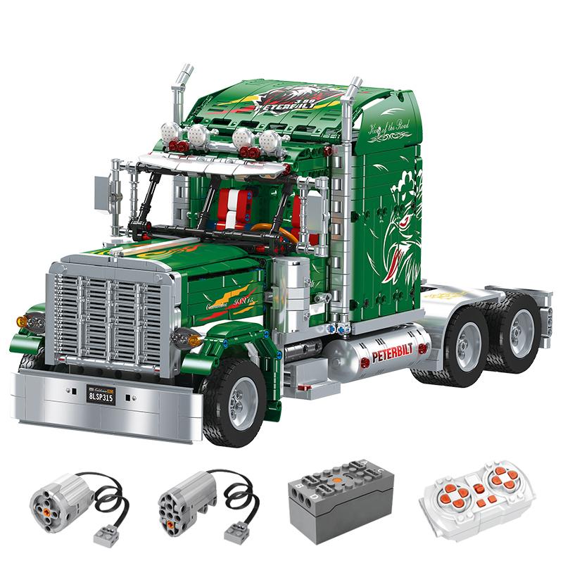 DISPONIBILE JJ9069 MOC Camion Trattore Tecnico Blocchi di Assemblaggio Modello Giocattoli per Bambini Set Regalo di Compleanno