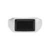 Fossil Men's ALL STACKED UP Black Agate Signet Ring, JF046030409