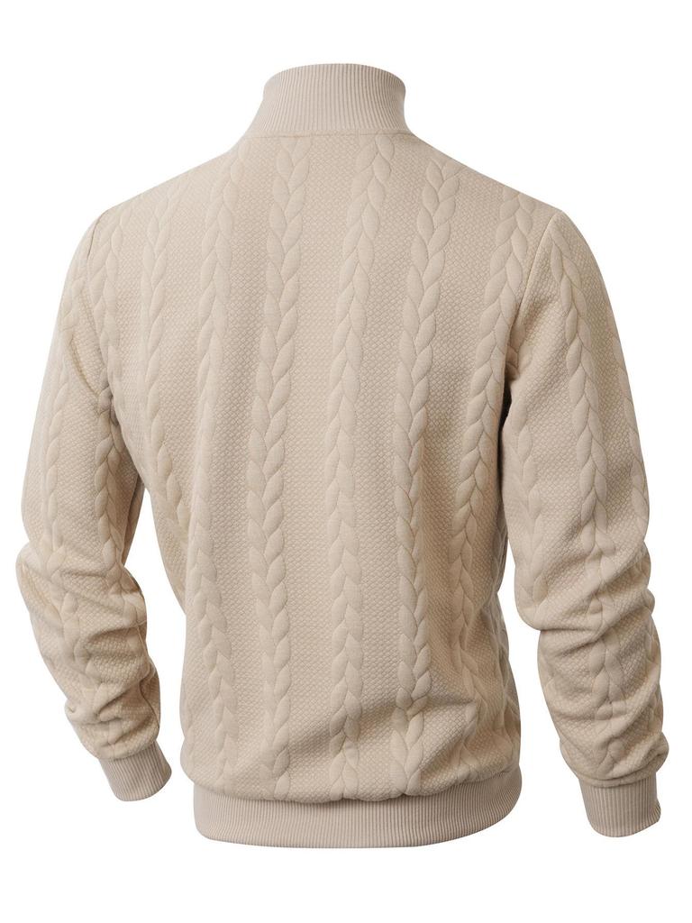 Suéter Masculino Europeu de Lã com Gola Alta - Tricô Jacquard Liso para Moda Outono/Inverno