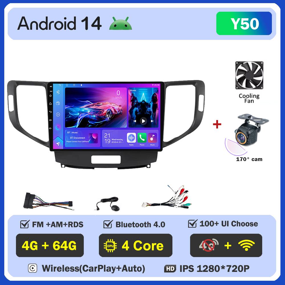 For Honda Spirior Accord 8 Acura TSX 2008 2009 2010 2011 2012 Carplay Android Auto Radio Intelligent System GPS Navigation Wifi