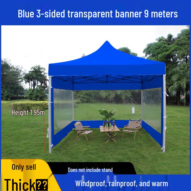 Transparent Tent Side Panel: Windproof & Waterproof Outdoor Canopy Enclosure with Thick Fabric and Durable Edging