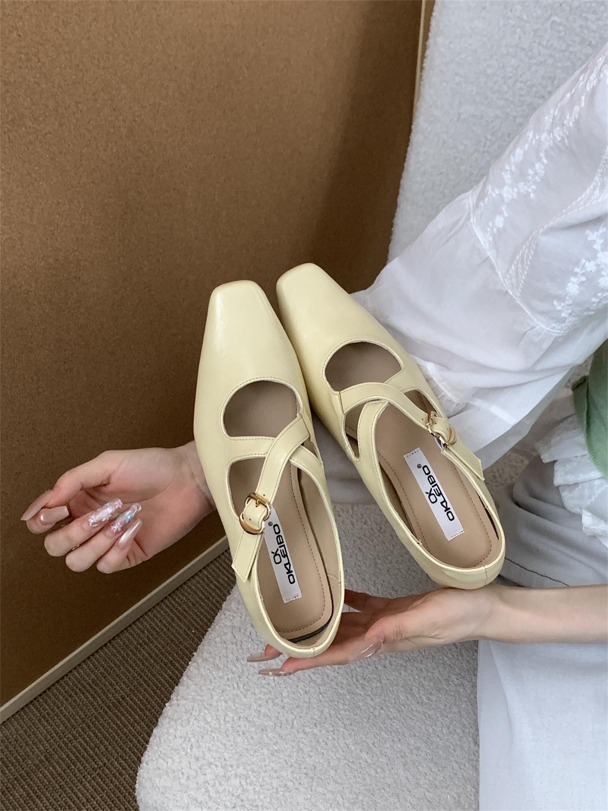

OKLEIBO Leybold cross-strap single shoes women s shoes 2025 new spring and autumn Mary Jane fairy with skirt 39 жёлтый