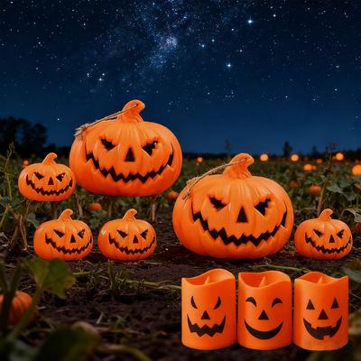 Latarnia z dyni LED Twarz ducha na Halloween Prezent świąteczny Oświetlenie atmosfery festiwalowej Świecący w ciemności Dekoracja Światło Ozdoby