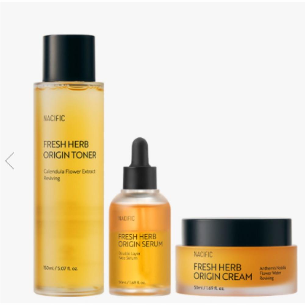 NACIFIC Fresh Herb Origin Skincare Set (3 Items: Toner, Serum, Cream)