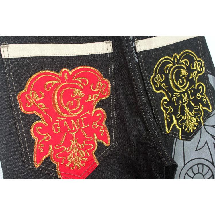 Men's Straight Trousers Hip-Hop Jeans Street Dance Graffiti Print Embroidery Loose Skateboard Pants 30-46