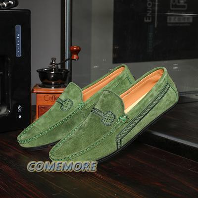 Mode Klassiek Leer Heren Loafers Formeel Zakelijk Casual Schoenen Groen Oranje Moccasin Sneakers Flats Slip-on Lente Herfst Grote Maat