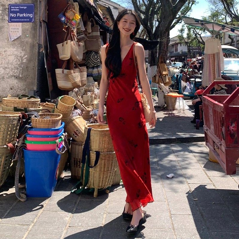 

Летнее платье с V-образным вырезом для женщин, приталенное, праздничное Picture Color S