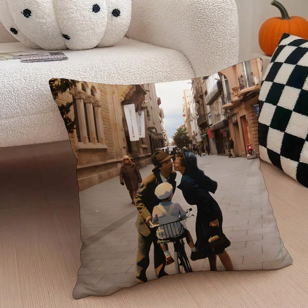 Fashion LLife Is Beautiful Cushion Cover Throw Pillow Cover Hidden Button Durable Polyester Chair Cushion