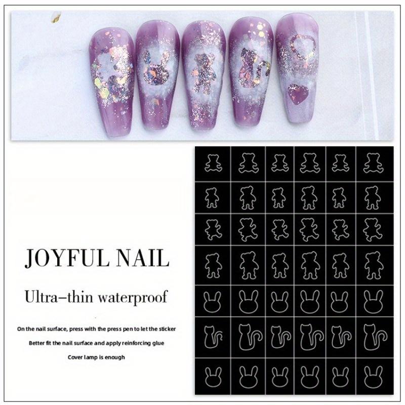 1Pc Airbrush Hollow Nail Art Stickers Love Butterfly Cross Starburst Airbrush Template Nail Stickers