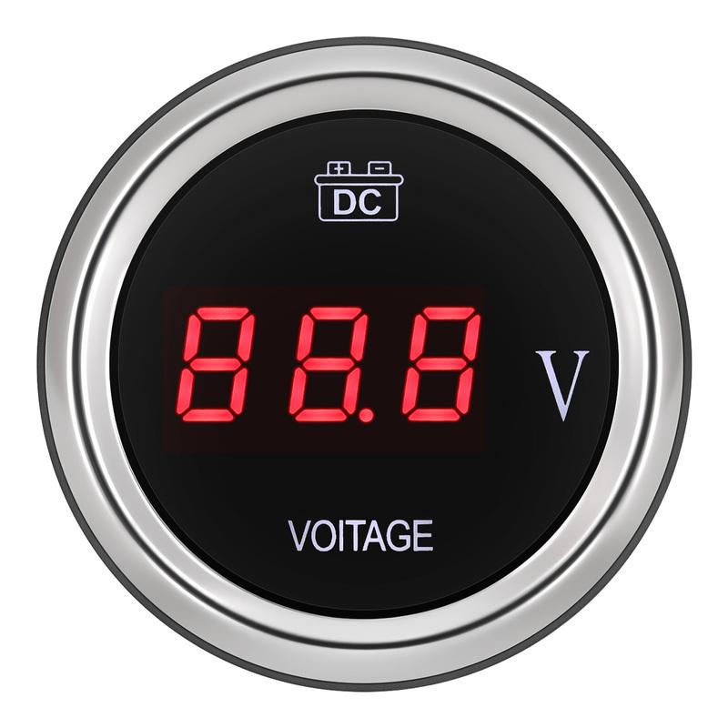 52mm Digital Voltmeter LCD Display Volt Meter for Car Truck Auto Engine Voltmeter Gauge 12V/24V