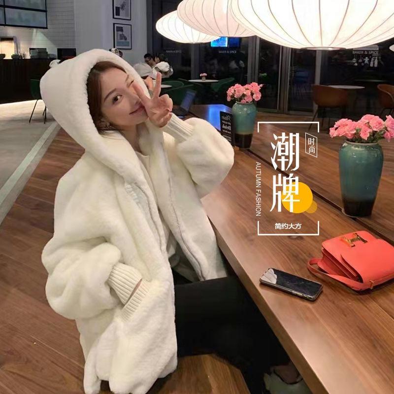 Fur jacket women's imitation lamb wool jacket women's autumn and winter velvet thickened outer wear warm and trendy