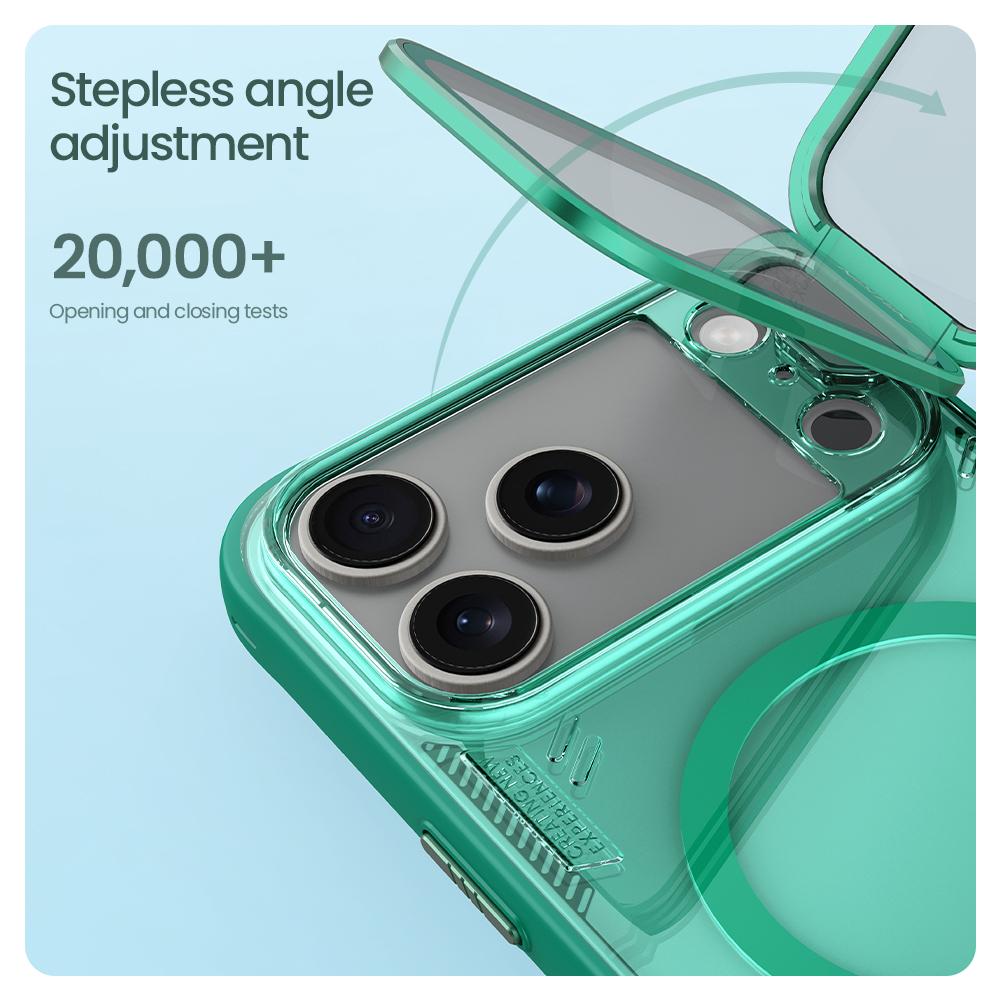 NILLKIN For iPhone 17 Pro Max Phone Cases UV Resistant TPU+PC Hard Back Cover New Metal Camera Stadn Magnetic Case