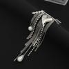 Fashion Heart Chain Tassel Brooch for Women Exaggerated Imitation Baroque Pearl Multi Layer Suit Pin Multi-Functional Jewelry