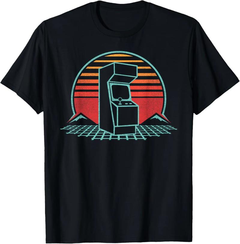 Unisex Kleidung Vintage T-Shirt Hombre Ästhetisch 80er 90er Videospiel Retro Vintage Klassisch Arcade T-Shirt Streetwear