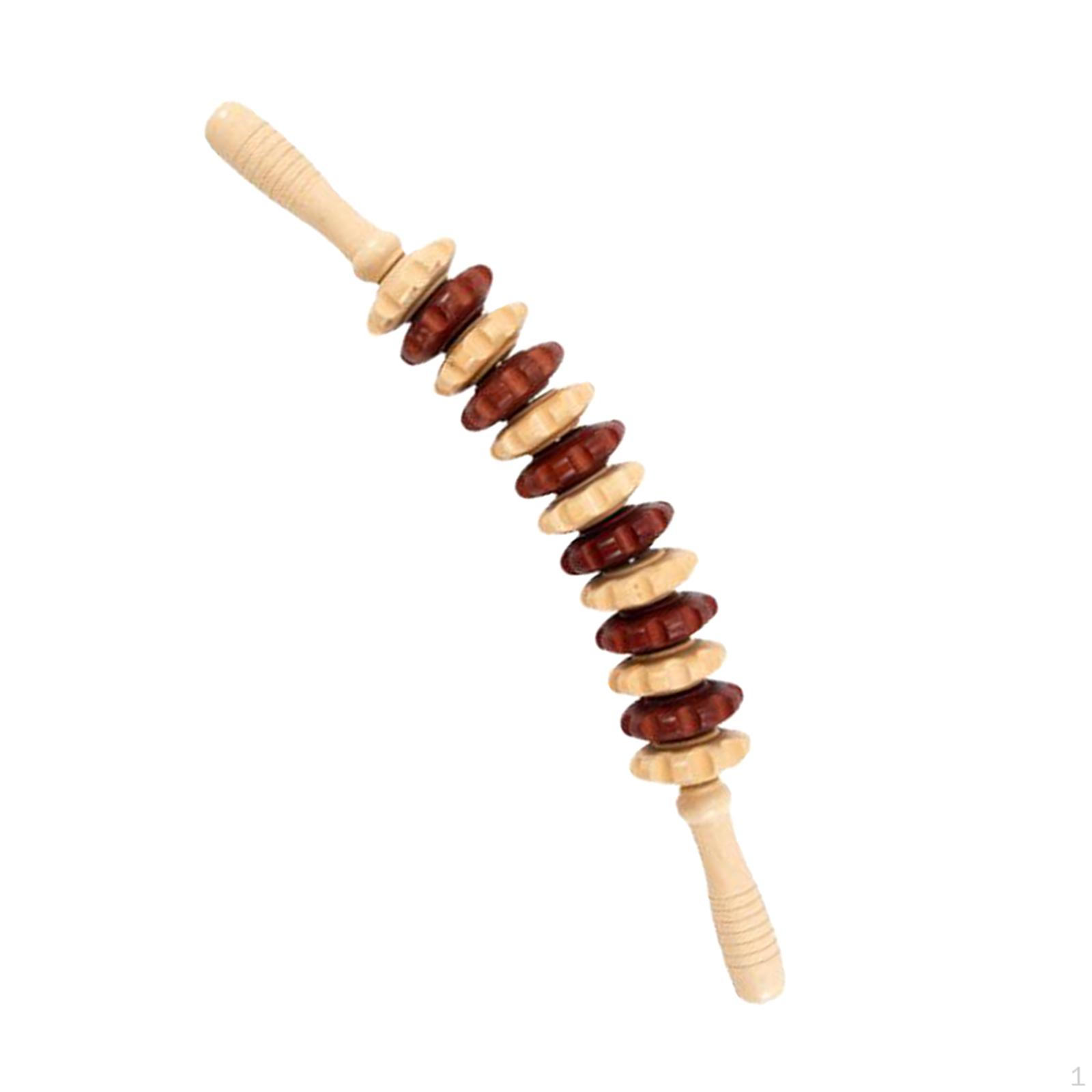 Handheld Wooden Massage Roller, for Relaxation And Muscle Care 13 Wheels
