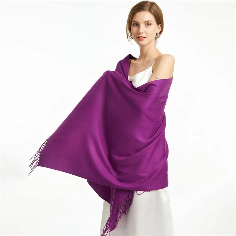 

2025 Winter Shawl For Women Long Warm Cashmere Scarves Hijab Solid Lady Wrap Female Pashmina Bandana Head Scarfs Echarpe