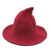 Thickened Wool Foldable Witch Hat Halloween Eaves Spiked Witch Hat Cosplay Hat