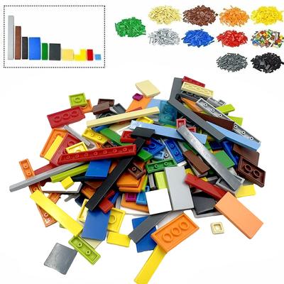 150PCS  DIY Model Smooth Thin Building Blocks Multicolour Toy Parts Bulk Figures Flat Tile Bricks Educational Children Toys