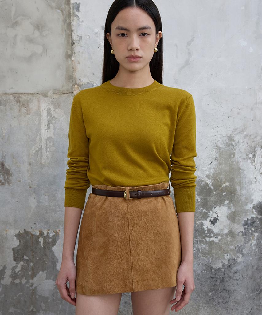 THE BOONDOCK SAINTS Round Neck Wool Kint Top Mustard