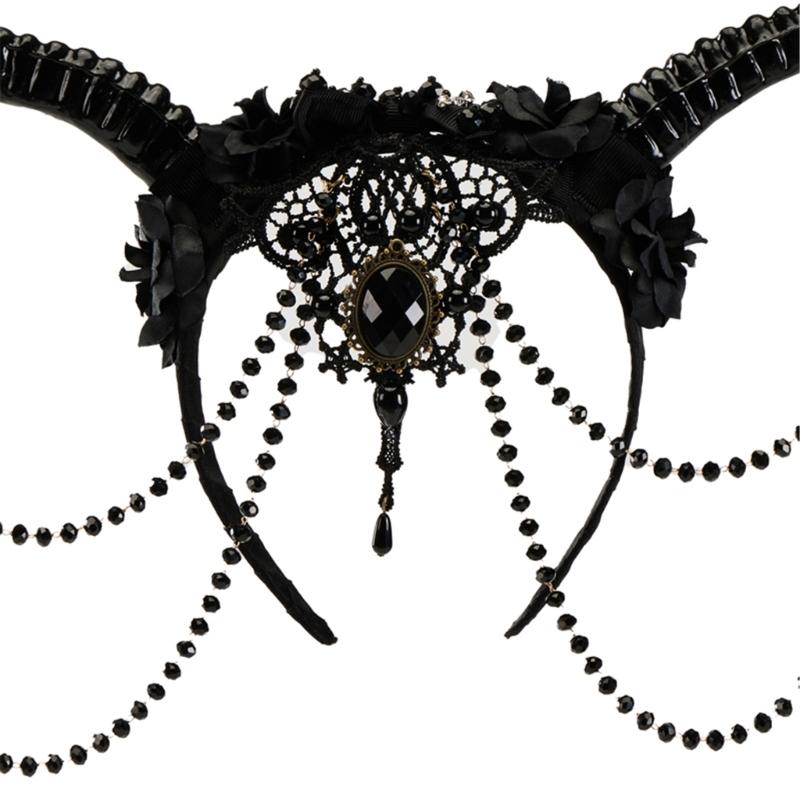 Lightweight Horn Headpiece Devil Headbands Headwear Fashion Statement for Women