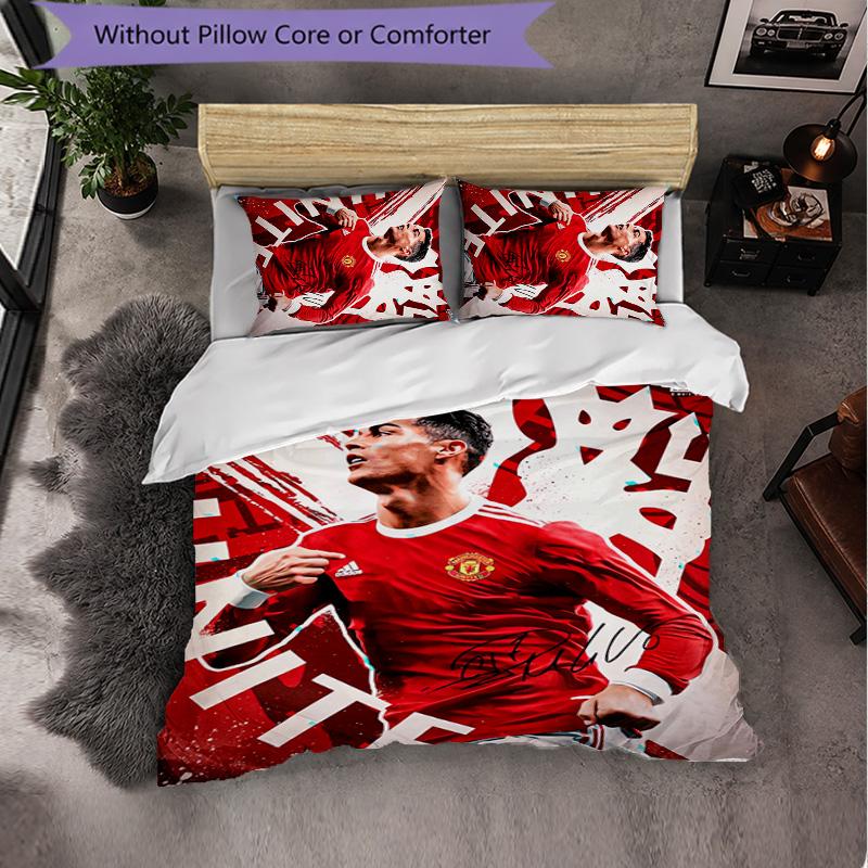 Set Biancheria da Letto Cristiano Ronaldo 3 Pezzi Morbido Set Copripiumino con Federe Set Decorazione Camera da Letto per la Casa