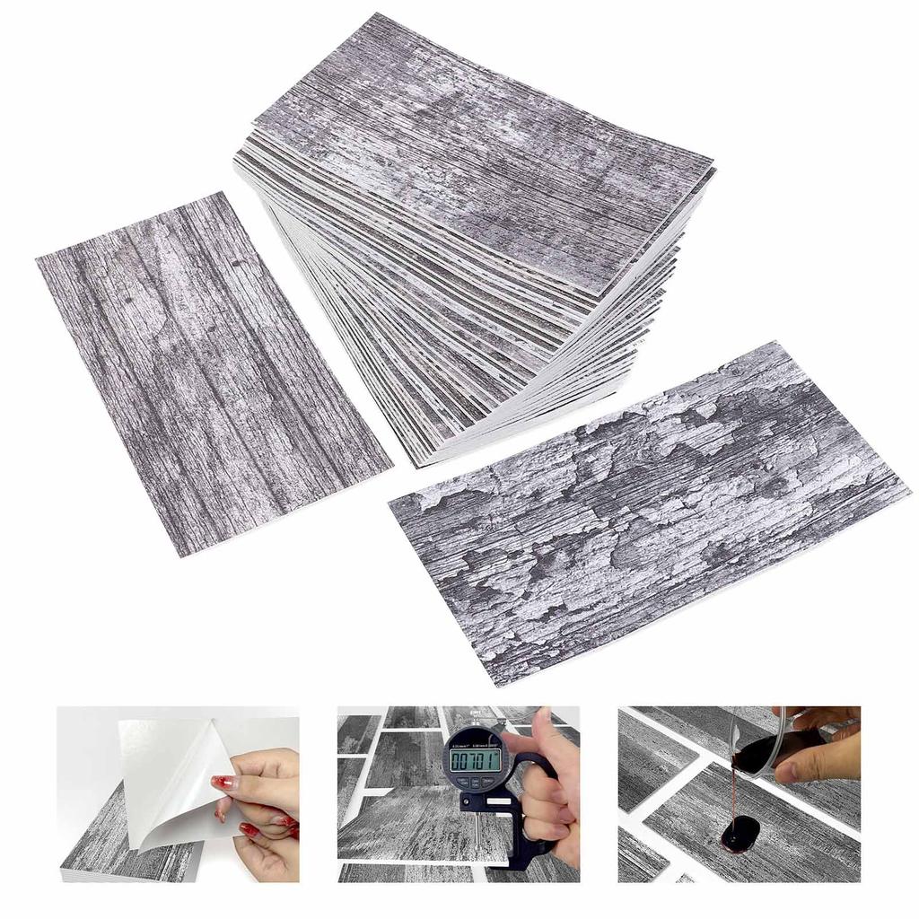 32PCS Tile Wall Stickers Vintage  PVC Foam Wall Decals Self Adhesive Brick Wall Panels for Home