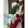 Retro Green Age-Defying Layered Sweater: Women's Soft Half-High Collar Knitwear for Autumn/Winter