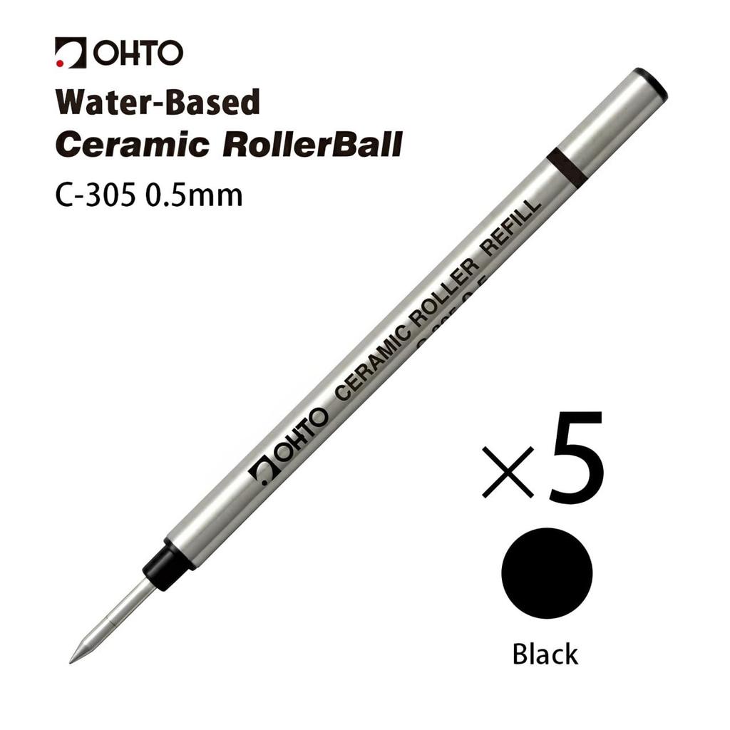 Auto Black 5 Packs Water-Based Refill, 0.5mm (Ink Color Black) C-305P /