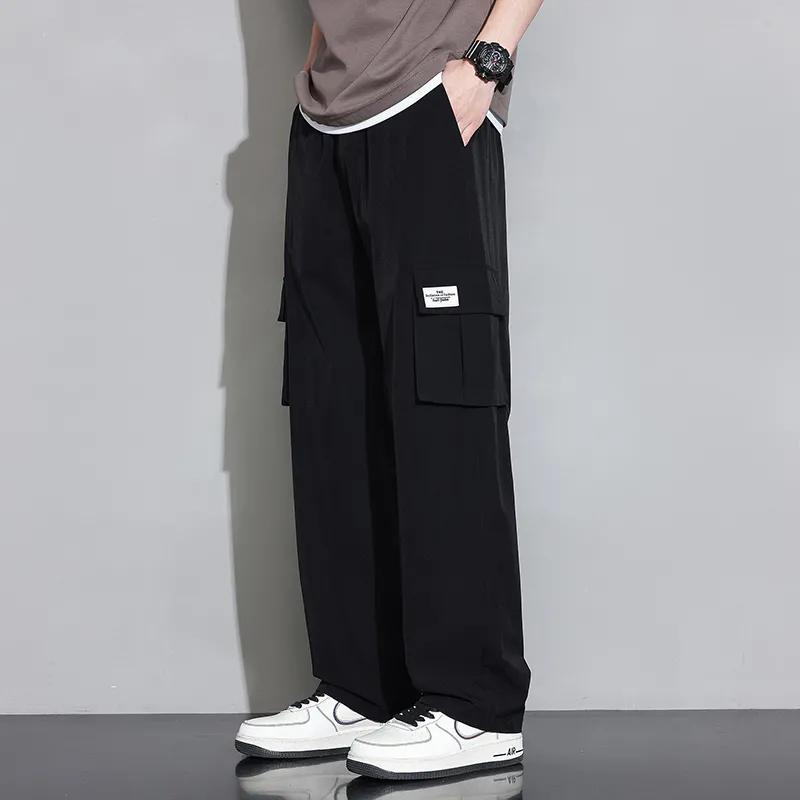 

Men s Summer Section Thin Section Loose Plus Size Straight Trousers Men s Draped Wide-leg Casual Trousers Work Trousers L