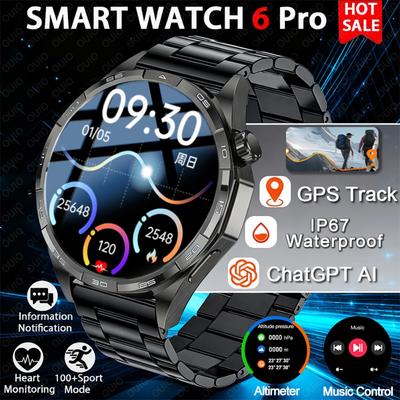 NOU Ceas Smart 6 Pro Traiectorie GPS Ecran HD de 1,5 Inch Monitor de Ritm Cardiac Apel Bluetooth IP67 Rezistent la Apă Mod Sport Smartwatch