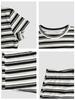 Completo Estivo a Strisce da Donna: T-shirt Sportiva e Pantaloncini
