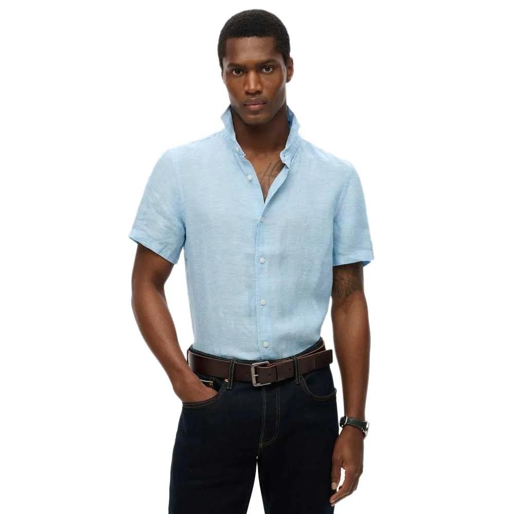Superdry Herren Sea Blau Chambray Kurzarmhemd "Vacation Linen S/S Shirt" Aus Leinen Regular Fit Gemustert Pflegeleicht erhältlich in Größe von Baur - Bild 3