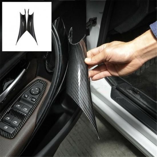 2x Carbon Fiber Inner Door Handle Pull Cover For BMW 3 4 Series F30 F35 2012-18