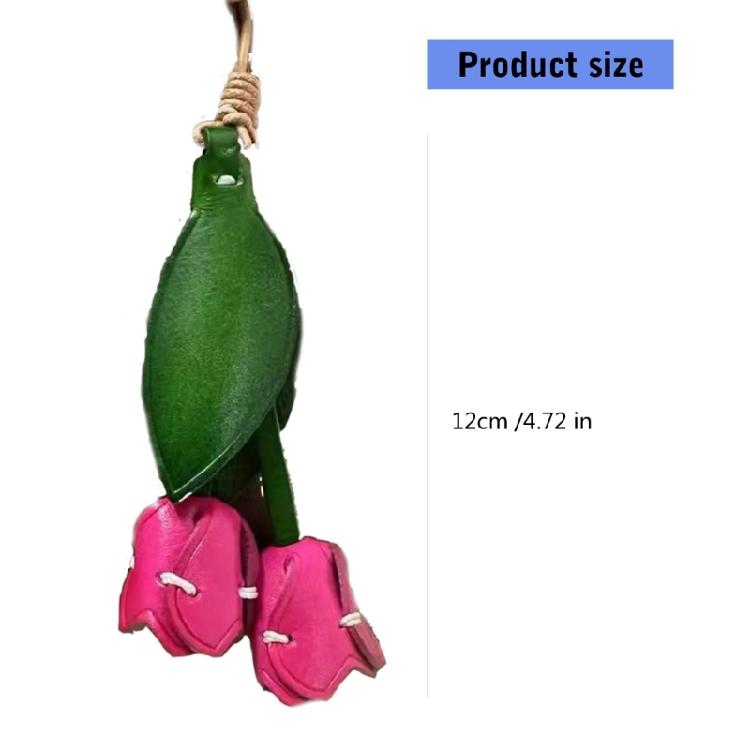 Sophisticated Leather Flower Keychain Sturdy Leather Floral Keyring Pendant Accessory For Unique Style Enthusiasts