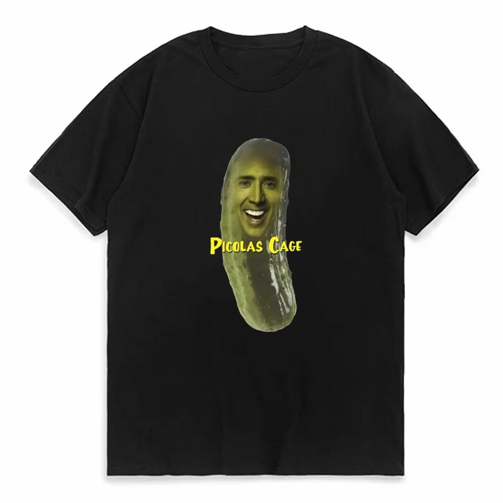 New Picolas Cage T Shirt Pickle Picolas Pickolas Nicolas Cage Meme 4chan Dank Meme Funny Nicholas Nickolas O Neck Tops 3XL