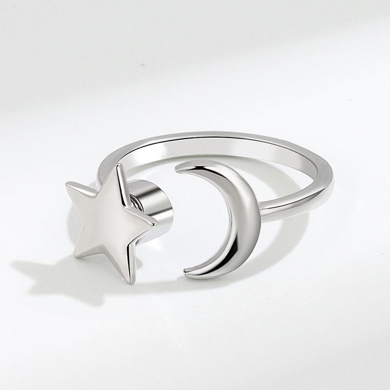 Anti Stress Anxiety Fidget Rings for Women Satinless Steel Spinner Sunflower Sun Star Ring Trendy Jewelry Gift