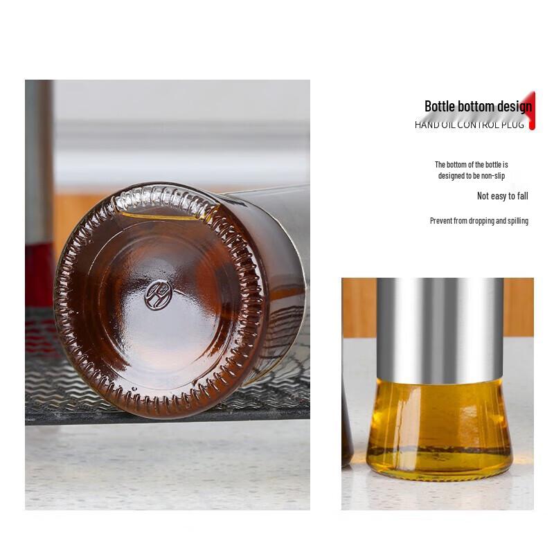 Huihuang Stainless Steel Glass Oil & Vinegar Dispenser Set