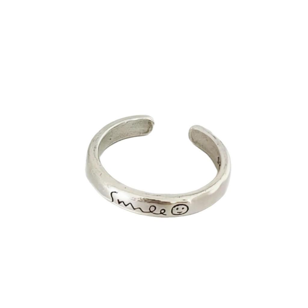 Smiling Face Women's Adjustable Ring: Trendy, Versatile Niche Design