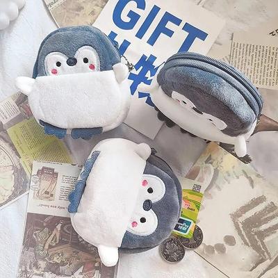 Nouveau Kawaii Anime en peluche pingouin porte-monnaie hommes femmes mode coréenne Mini mignon porte-monnaie avec fermeture éclair garçon fille sac